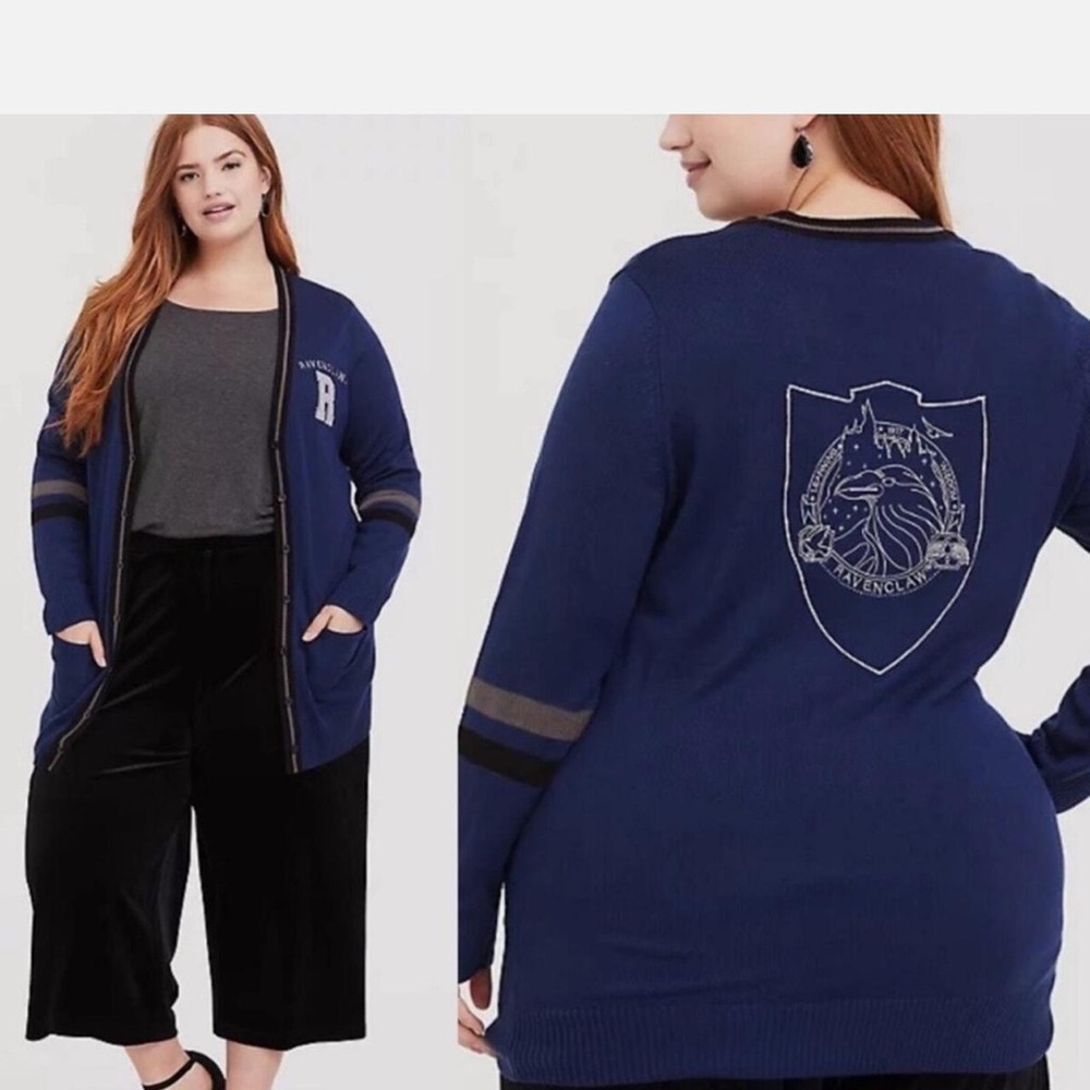 Torrid‎ x Harry Potter Ravenclaw Blue Varsity Boyfriend Cardigan Sweater